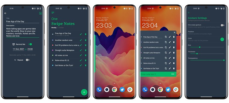 free app android one swipe notes