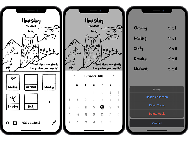 free app day bear good habits 16 12 2021