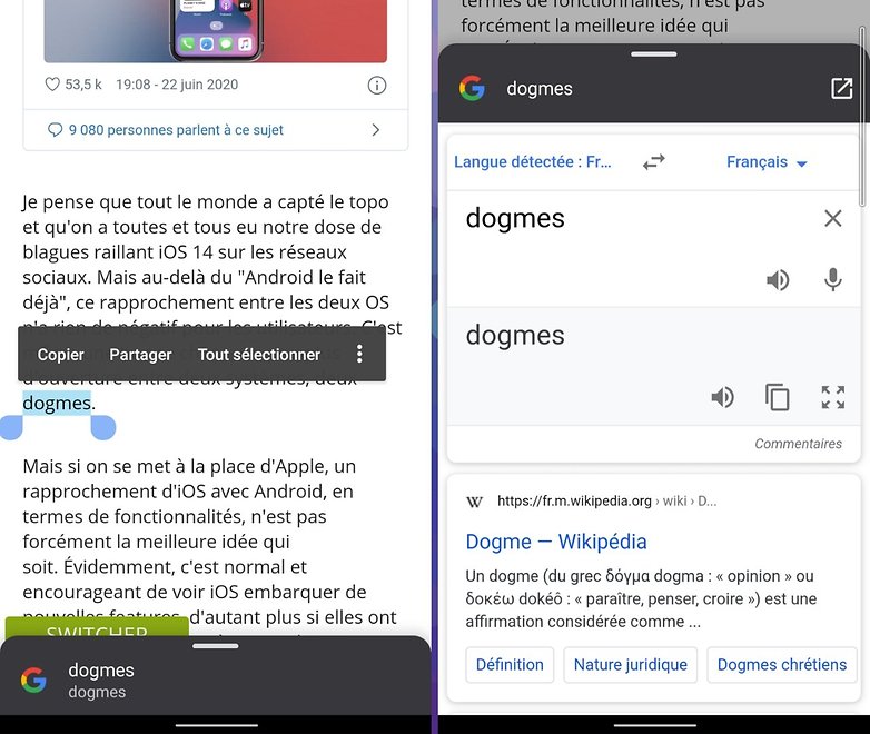 google chrome contextual search definition