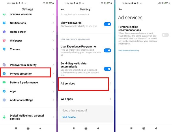 Отключить рекламу на xiaomi miui 12