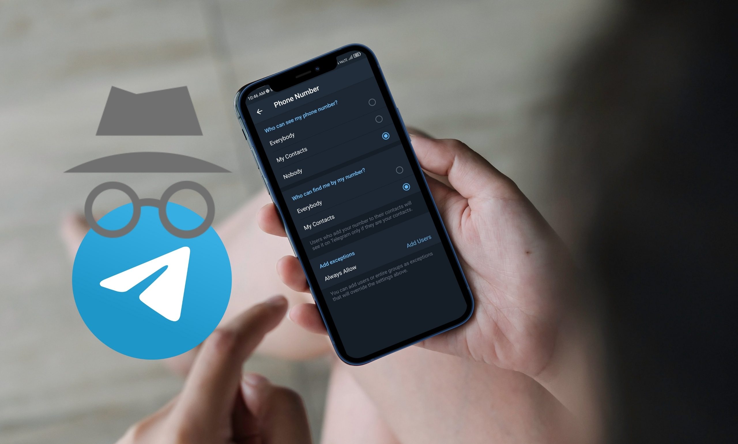 comment masquer un numero sur telegram