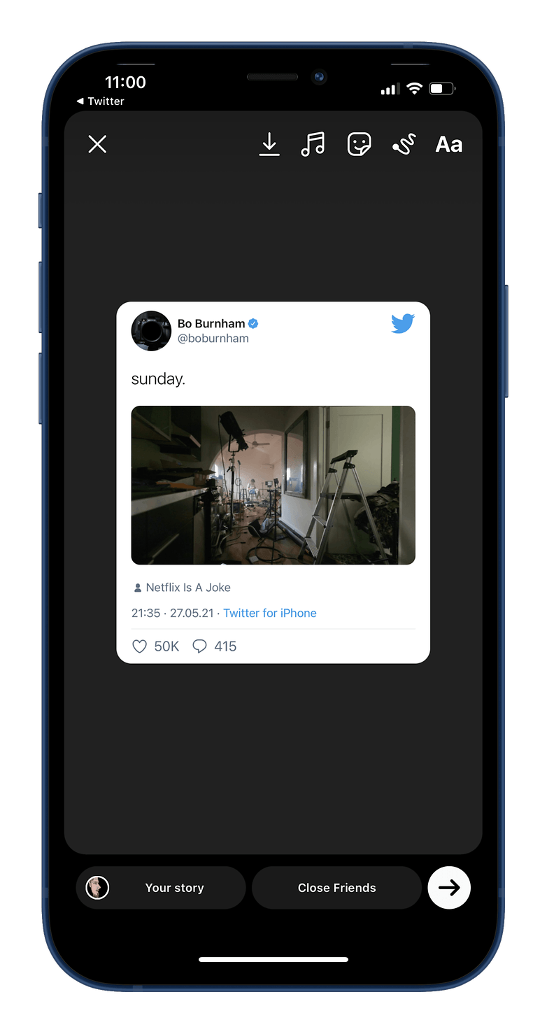 how to share tweet instagram stories 3