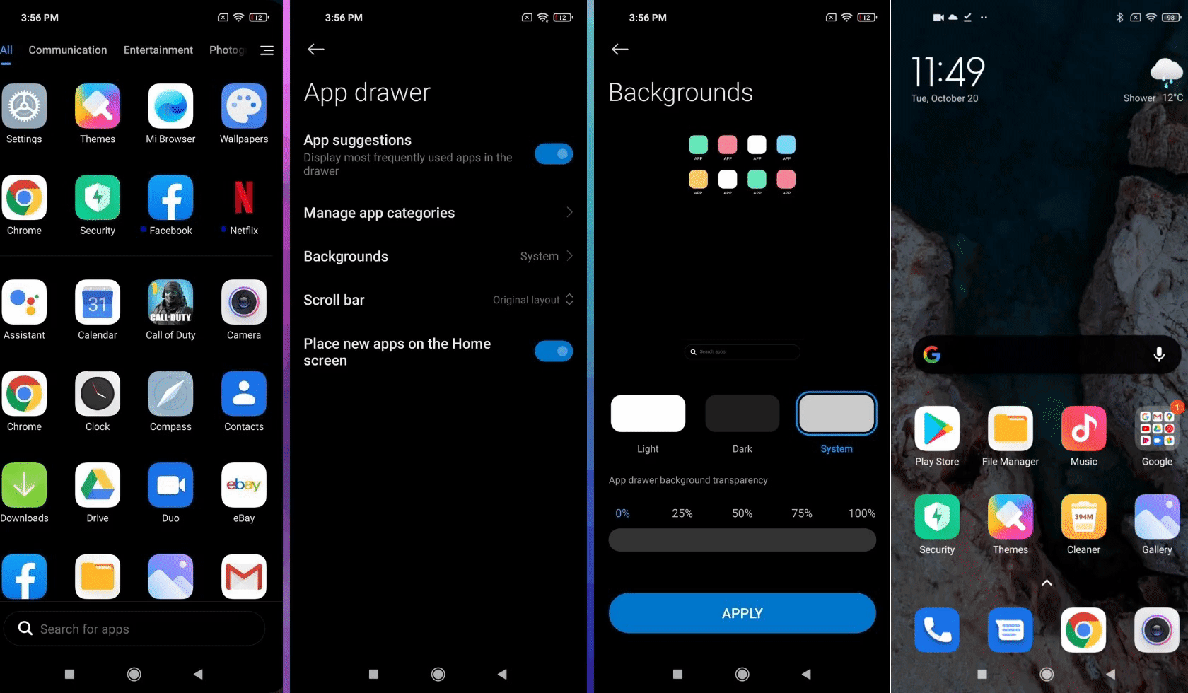 miui 12 review app drawer gif