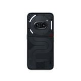 Le Nothing Phone (2a) vu de dos, posé verticalement avec un arrière-plan transparent
