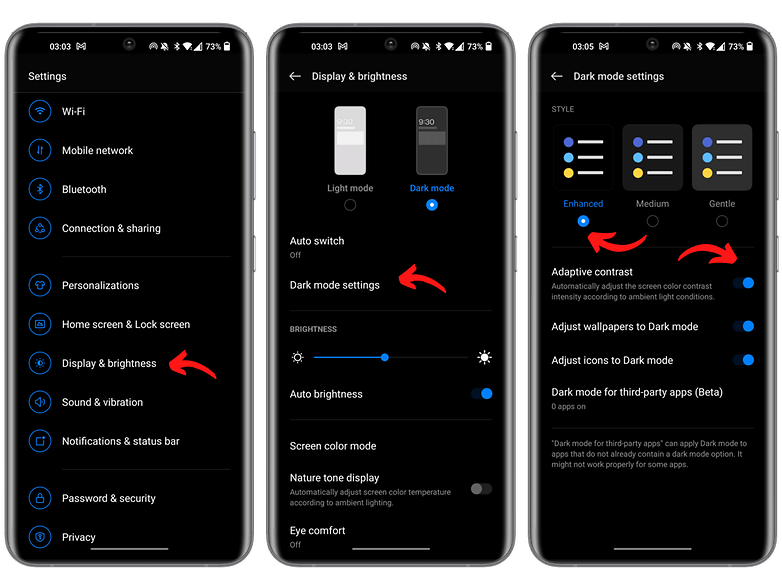 OnePlus Freest Set Things Display Modo oscuro