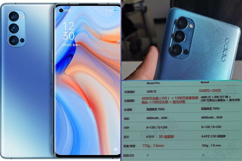 The Oppo Reno 4 and Reno 4 Pro have leaked | AndroidPIT