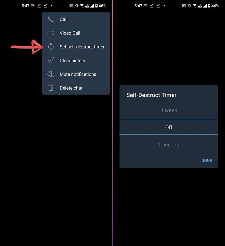 telegram how to automatic delete message