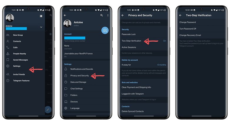two step verification in telegram