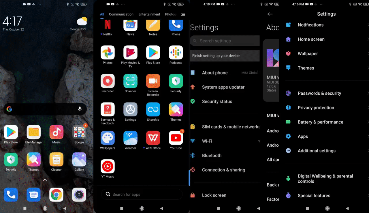 xiaomi miui 12 review system animations gif