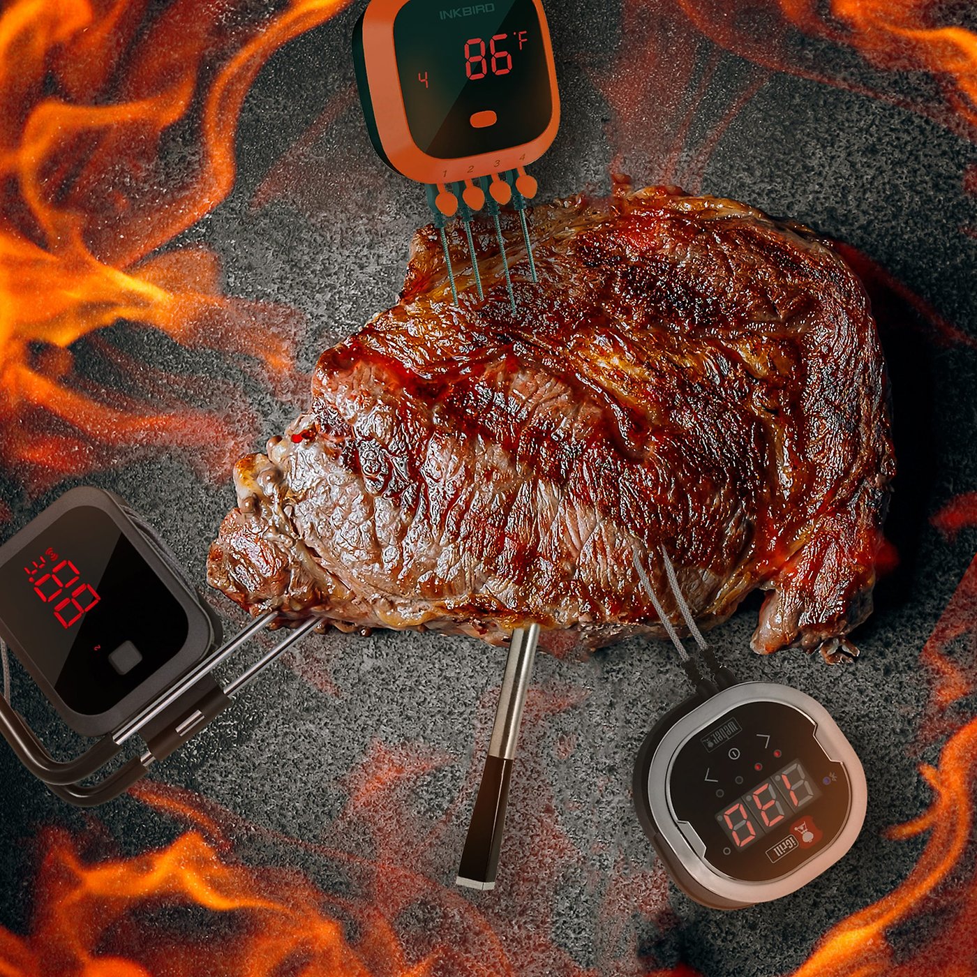 INKBIRD Handy Meat Thermometer with IR Detector 3-In-1