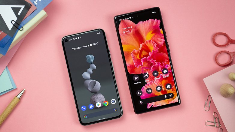 NextPit Google Pixel 5 vs 6 display