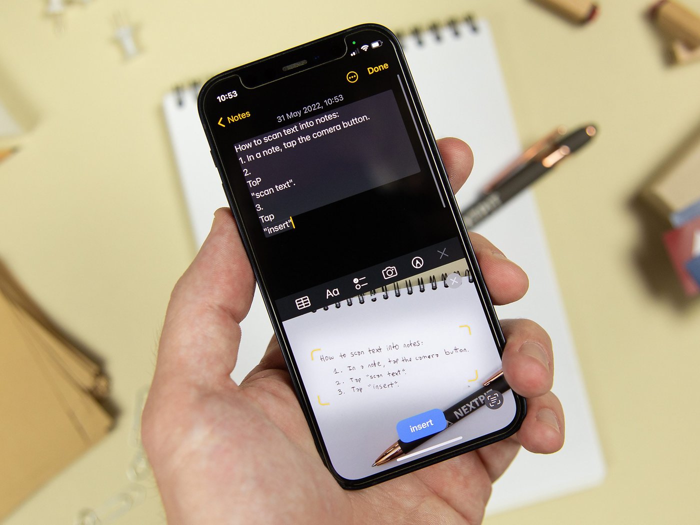 Master Apple Notes: How to scan text into a note