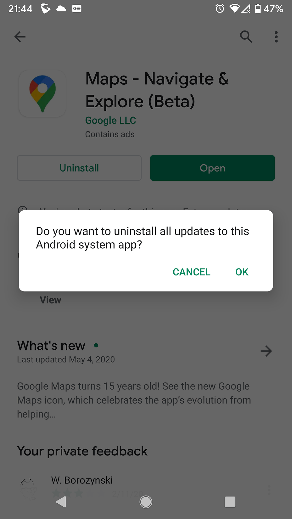 wrong currency in android google maps