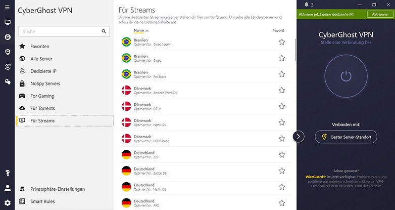 Cyberghost VPN Stream DE NextPit