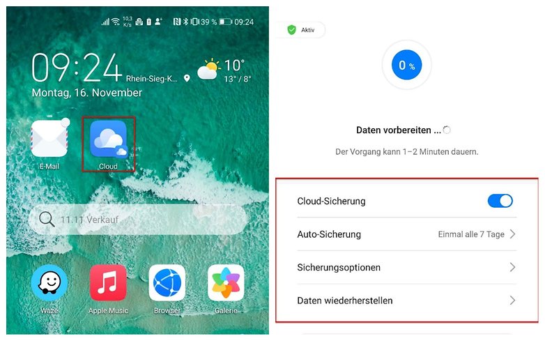 Huawei Cloud Backup Screenshot