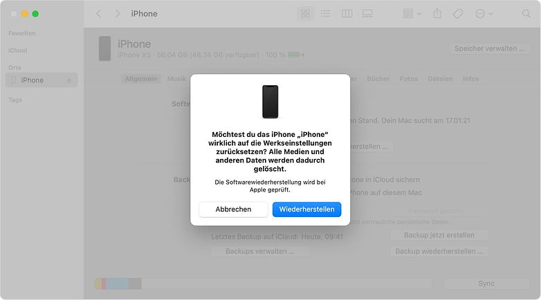 MacOS Werkseinstellungen