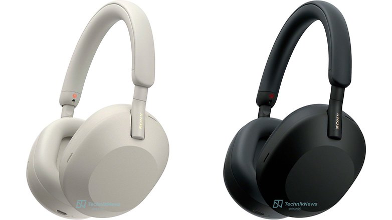 Images of the silver and black color variants of the Sony WH-1000XM5.