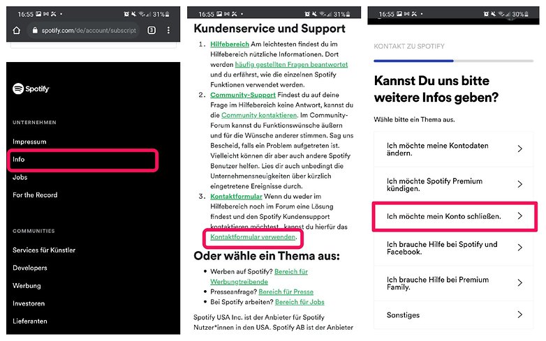 Spotify konto schliessen NextPit