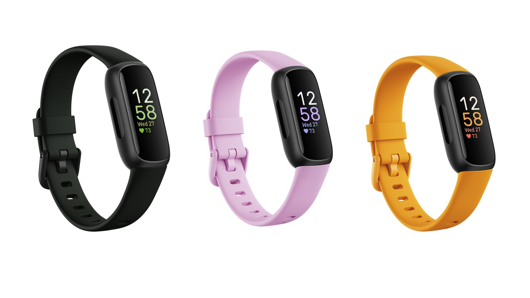 Der Fitbit Inspire 3 in allen Farben.