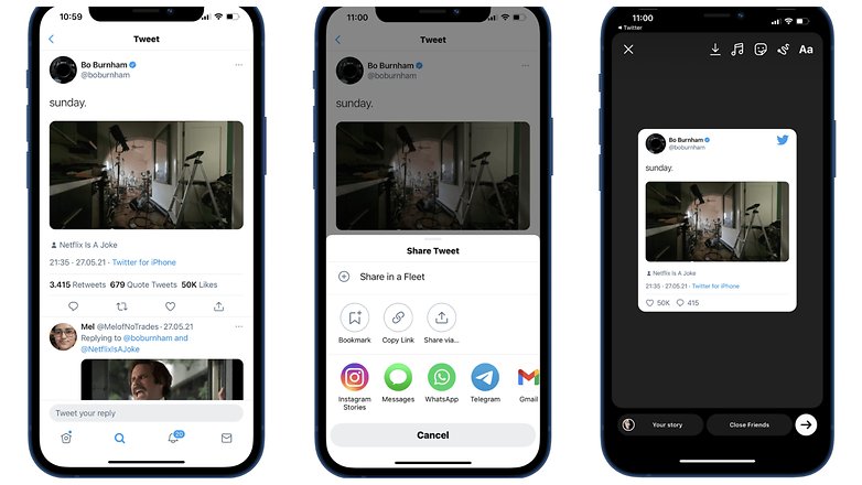 iOS Instagram Twitter Share