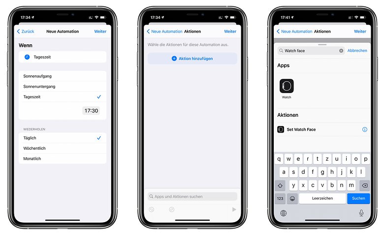 Apple Watch Zifferblatt automatisieren 2