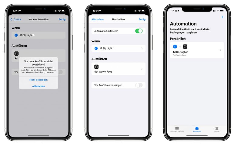 Apple Watch Zifferblatt automatisieren 4