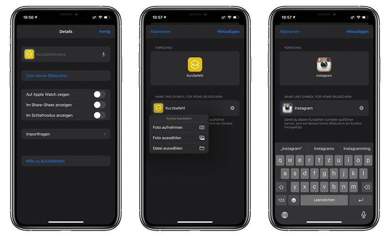 Shortcuts App Icon anpassen 3