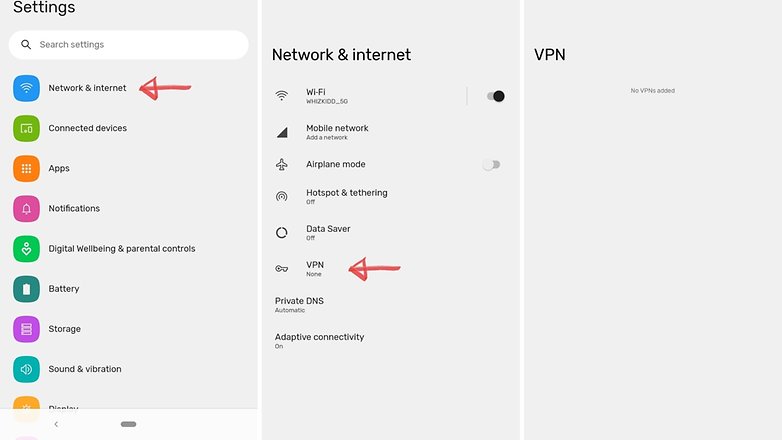 Android disable VPN