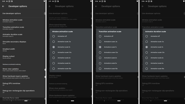 Developer Options Animations