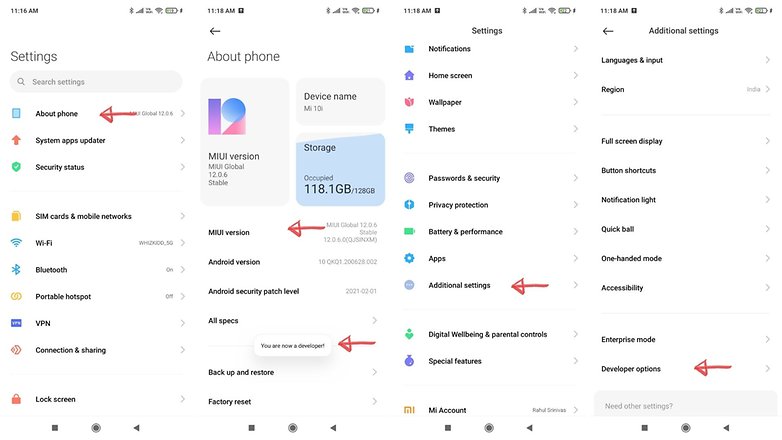 Developer Options MIUI 12