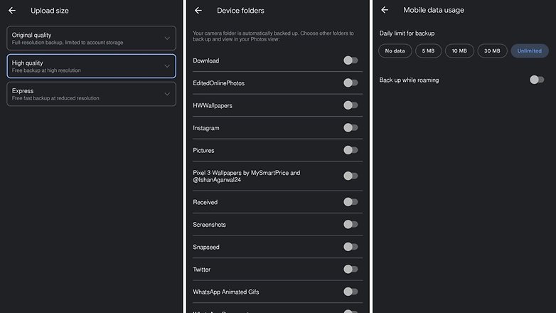 Configuración de copia de seguridad de Google Fotos 2