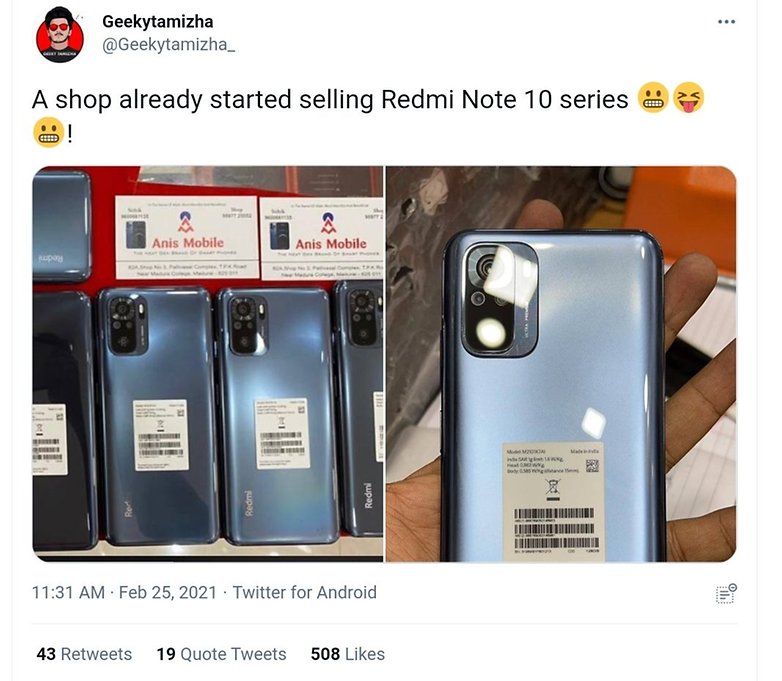 Redmi Note 10 Leaked