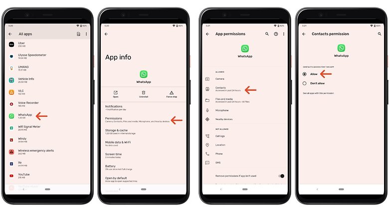 WhatsApp Contacts Permission