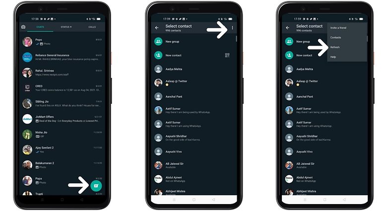 WhatsApp Refresh Contacts