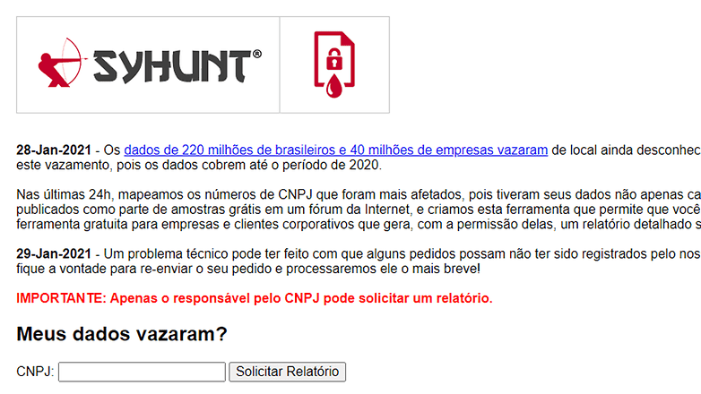 syhunt tela consulta