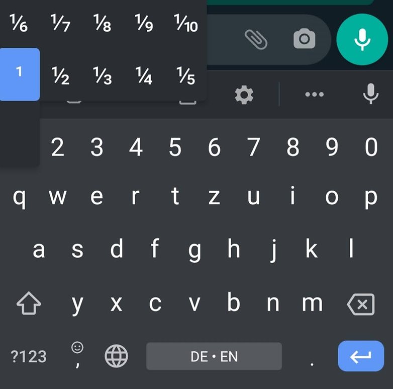 Fracciones de Gboard