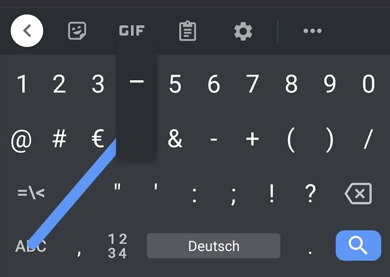 Gboard Zeichen