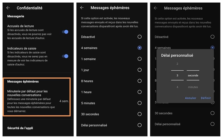 Signal disappearing messages DE