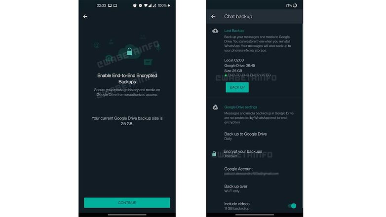 Backups criptografados