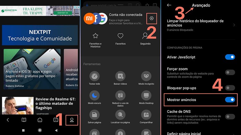 MIUI anuncios 3 browser