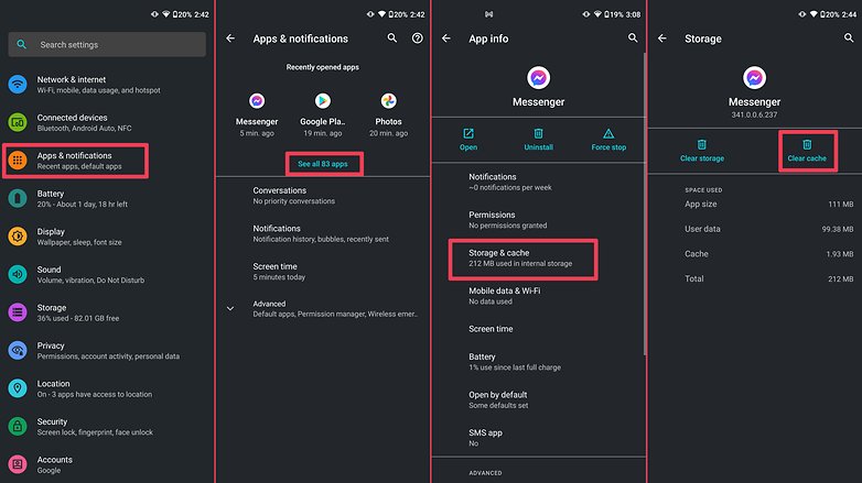 Messenger Clear Cache