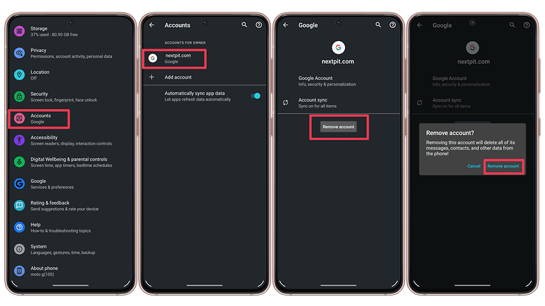 NextPit Google Account remove