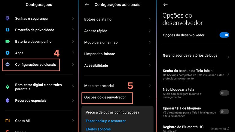 Opcoes do desenvolvedor xiaomi 2