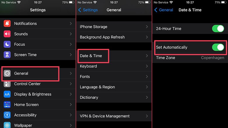 Set time automatically iOS