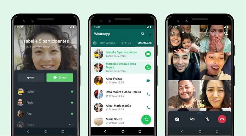 Videochamadas de WhatsApp