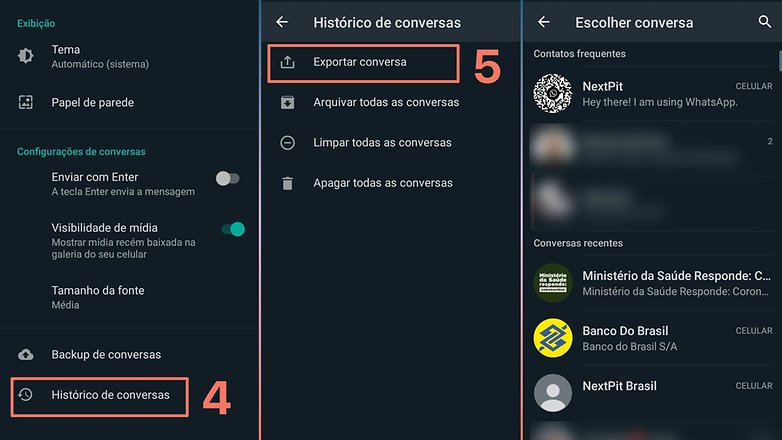 Whatsapp exportar conversa 3