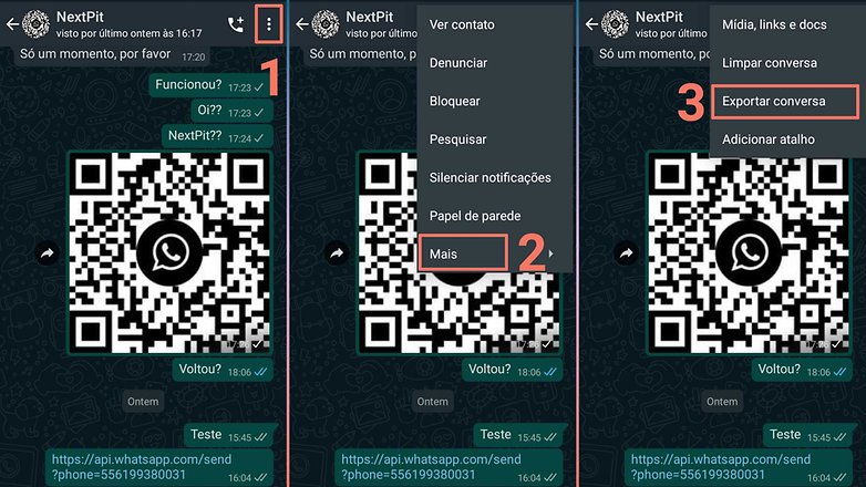 Whatsapp exportar conversa