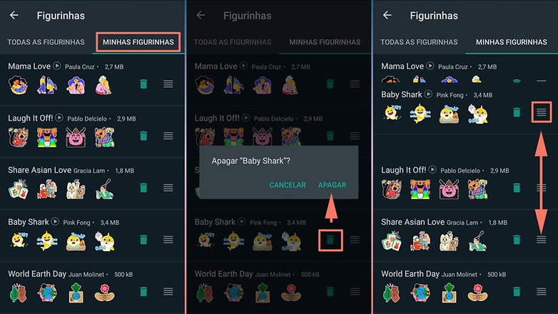 Whatsapp organizar figurinhas