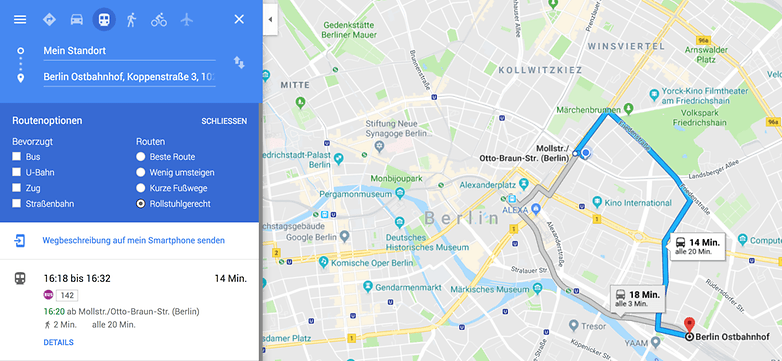 Google Maps barrierefrei
