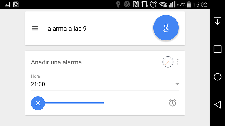 alarma googlenow
